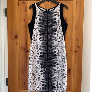 Black and white snake skin print dress